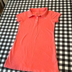 🐳 Vineyard Vines girls size medium 10-12 polo collared peach DRESS 🐳